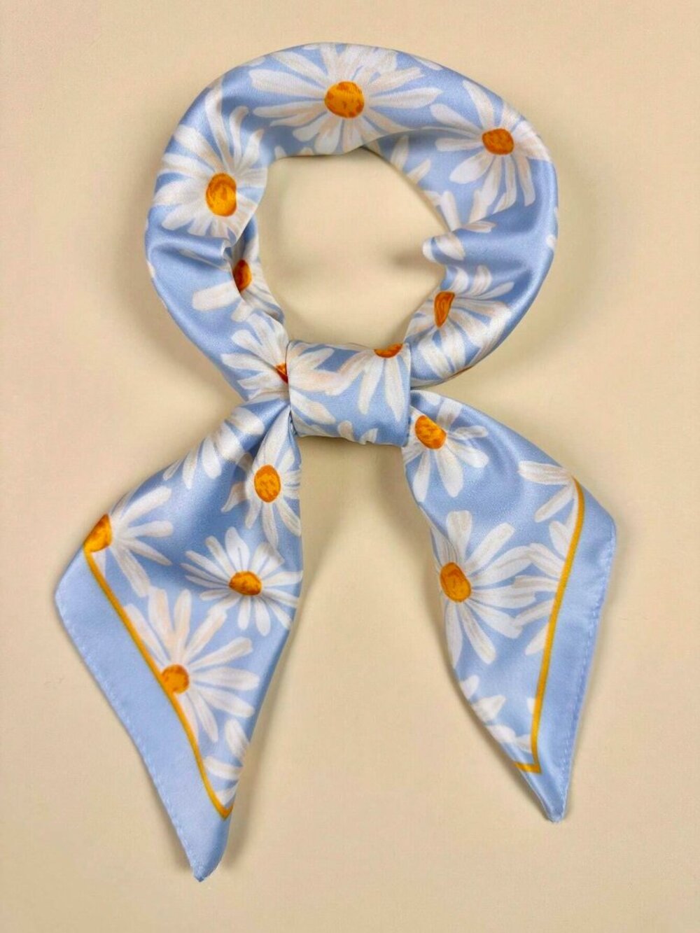 Daisy Print Square Scarf - Picture 2 of 6